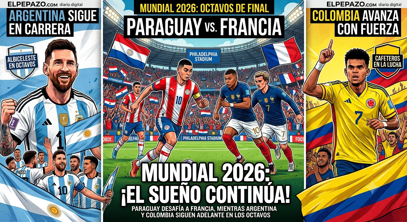 Mundial 2026: Paraguay desafía a Francia en un histórico duelo de octavos mientras Argentina y Colombia siguen en carrera