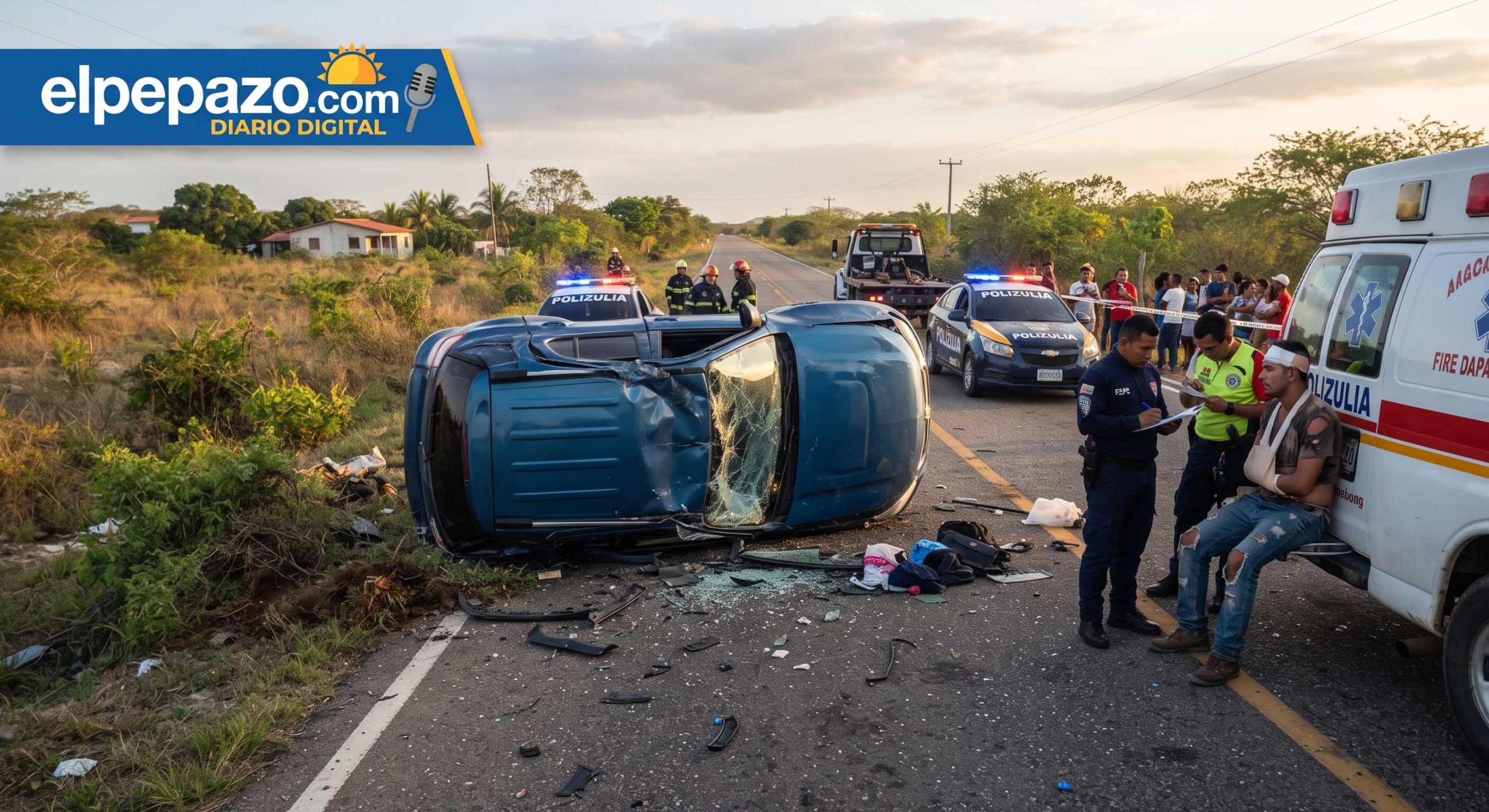 Aparatoso Vuelco en La Concepción: Conductor resulta lesionado tras aparatoso accidente vial en el Zulia